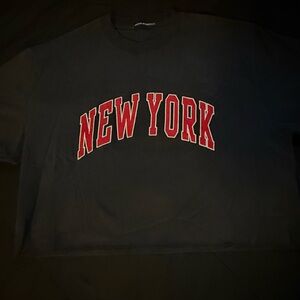 Brandy Melville New York Cropped Graphic T-Shirt